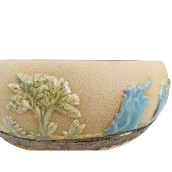 Arnel’s Signed Blue Teal Green Tan Lidded Ceramic Dish Trinket Box Home Decor - Picture 4 of 14